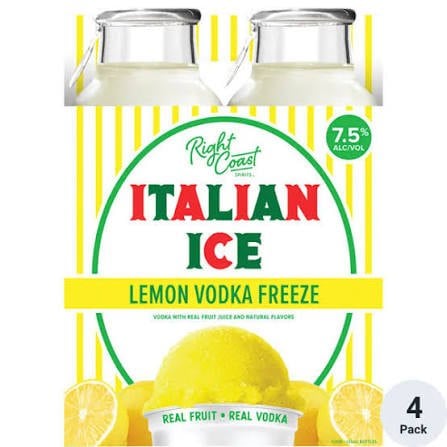 RIGHT COAST ITALIAN ICE LEMON VODKA FREEZE 375 ML BTL 6/4 375 ML