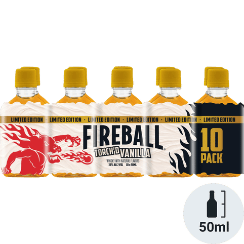 FIREBALL TORCH'D VANILLA WHISKEY 10PK 50ML