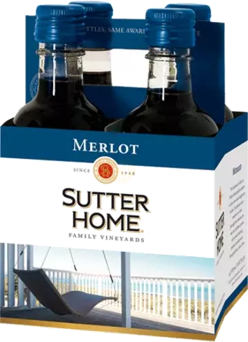 SUTTER HOME 4PK MERLOT 187ML